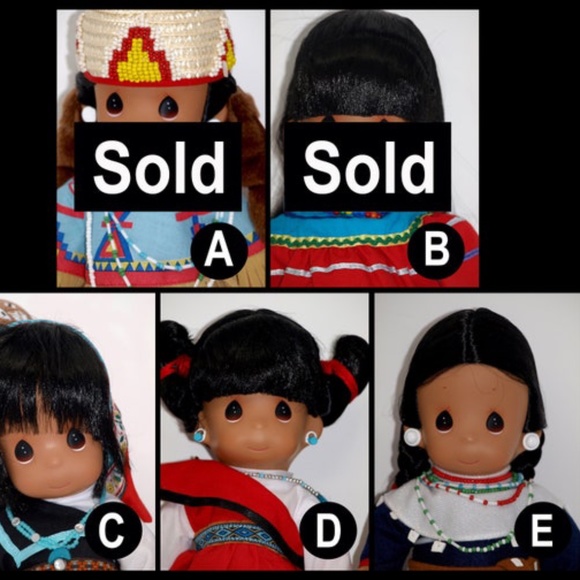 Precious Moments Native American Indians Collection Dolls, hangtag PM doll stand - Picture 7 of 7